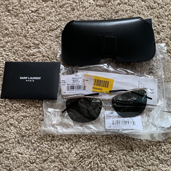 Saint Laurent SL464 Silver Grey Sunglasses - Picture 9 of 13